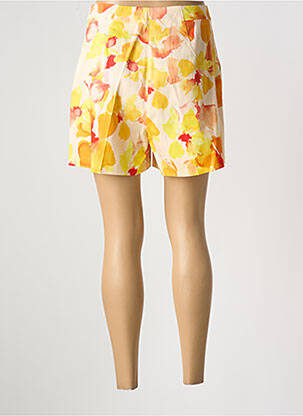 Short taille à pinces taille haute jaune MORGAN femme