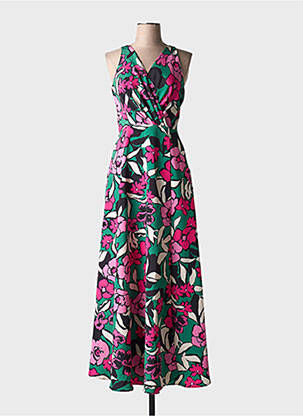 Robe longue imprimé fleurs sans manche rose MORGAN femme