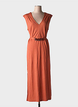Robe longue manches courtes manches courtes orange TIFFOSI femme