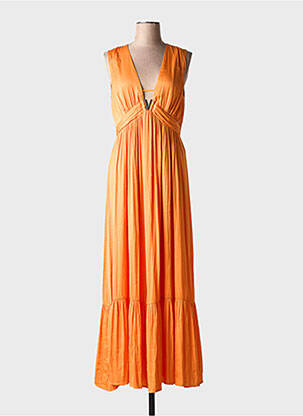Robe longue sans manche sans manche orange MORGAN femme