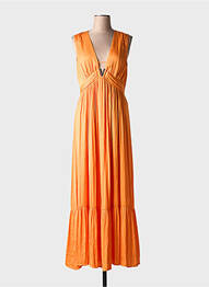 Robe longue sans manche sans manche orange MORGAN femme