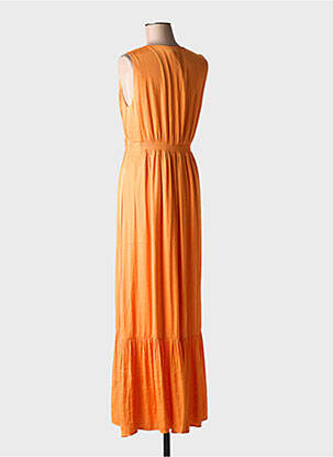 Robe longue sans manche sans manche orange MORGAN femme