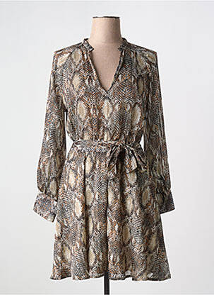 Robe courte manches longues manches longues marron MORGAN femme