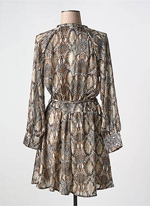 Robe courte coupe fluide manches longues marron MORGAN femme