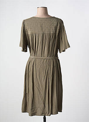 Robe mi-longue coupe fluide manches courtes vert VILA femme