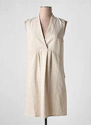 Robe courte sans manche sans manche beige LOLA ESPELETA femme