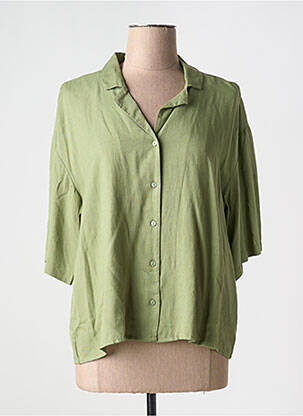 Chemisier tissage crêpe manches 3/4 vert VILA femme