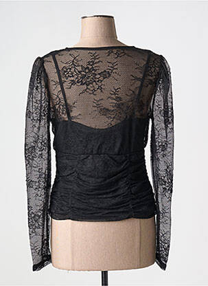 Top coupe cintrée manches longues noir MORGAN femme