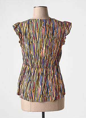 Blouse tissage popeline manches courtes jaune LOLA ESPELETA femme