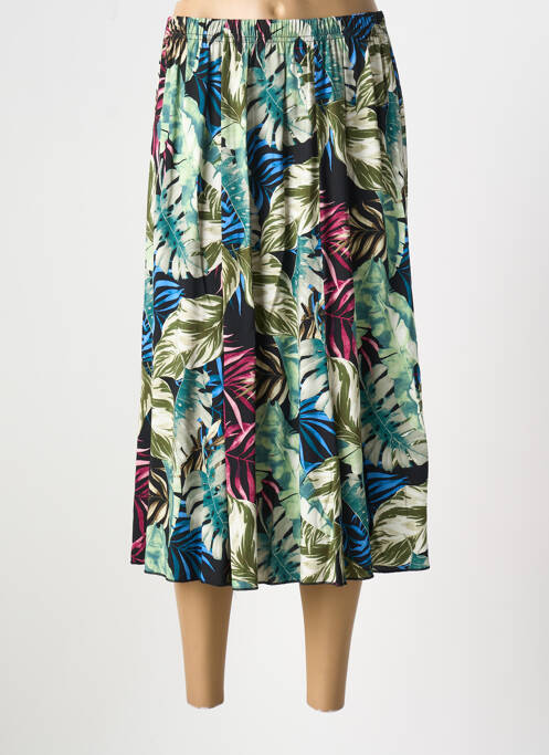 Jupe mi-longue vert QUATRE VINGT JOURS pour femme