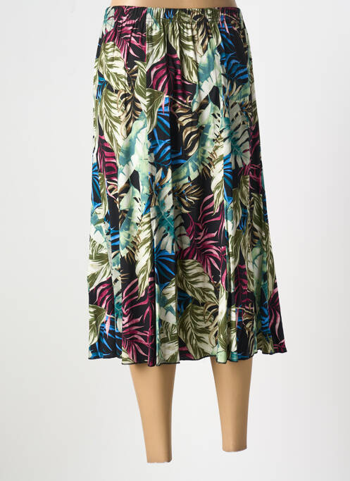 Jupe mi-longue vert QUATRE VINGT JOURS pour femme