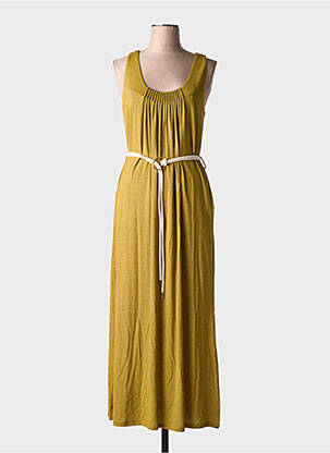 Robe longue coupe évasée sans manche vert LOLA ESPELETA femme