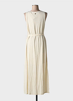 Robe longue coupe évasée sans manche beige LOLA ESPELETA femme