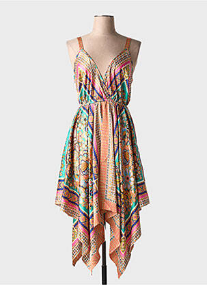 Robe mi-longue imprimé fantaisie fines bretelles rose MOLLY BRACKEN femme
