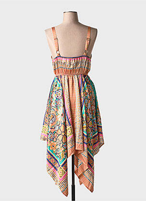 Robe mi-longue imprimé fantaisie fines bretelles rose MOLLY BRACKEN femme