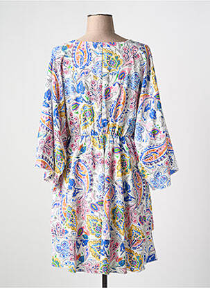 Robe mi-longue coupe fluide manches courtes bleu MOLLY BRACKEN femme