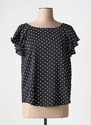 Top imprimé fantaisie manches courtes noir MOLLY BRACKEN femme
