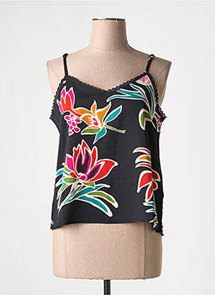 Top imprimé fantaisie fines bretelles noir MOLLY BRACKEN femme