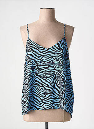 Top imprimé fantaisie fines bretelles bleu B.YOUNG femme