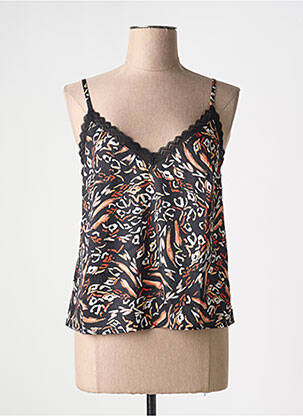 Top imprimé fantaisie fines bretelles noir MOLLY BRACKEN femme