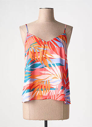 Top imprimé fantaisie fines bretelles orange MOLLY BRACKEN femme