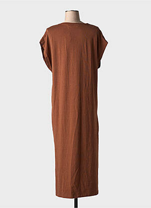 Robe mi-longue manches courtes manches courtes marron B.YOUNG femme