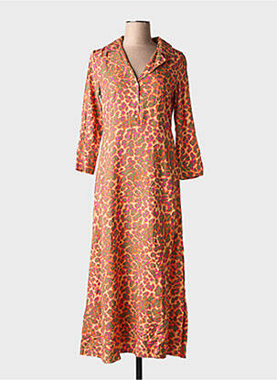 Robe longue manches longues manches longues orange VILA femme