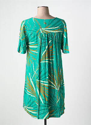 Robe courte coupe fluide manches courtes vert LOLA ESPELETA femme