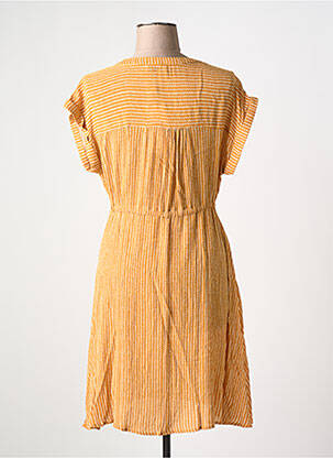 Robe mi-longue coupe fluide manches courtes jaune MOLLY BRACKEN femme