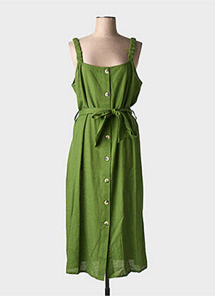 Robe mi-longue coupe fluide fines bretelles vert TIFFOSI femme