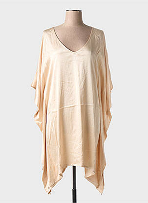 Robe mi-longue coupe fluide manches 3/4 beige LOLA ESPELETA femme