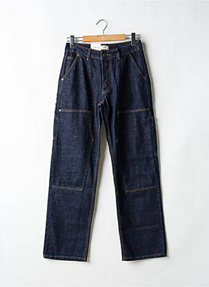Jeans coupe droite fermeture boutonnée sur le devant taille normale bleu P&CO homme