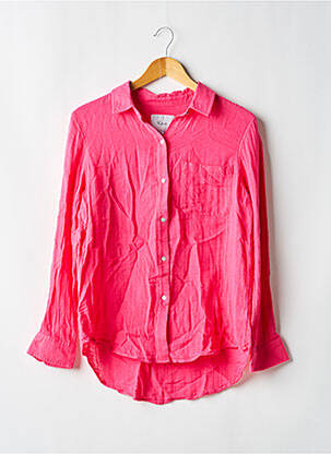 Chemisier tissage crêpe manches longues rose 168 femme