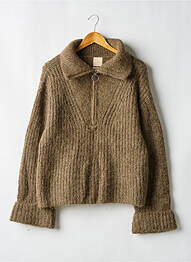 Pull tissage chiné manches longues vert H&M femme