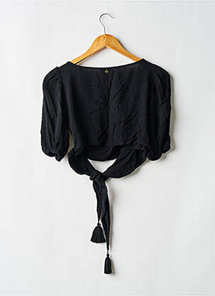 Top col carré manches courtes noir BAHAAR femme
