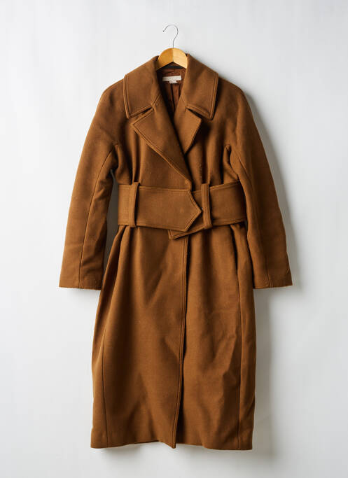 Manteau long coupe cintrée sans capuche marron H&M femme