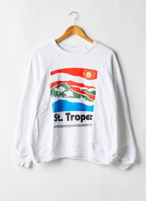 Sweat-shirt stretch manches longues blanc MOTHER femme