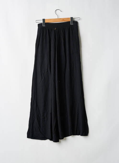 Pantalon large tissage crêpe taille normale noir BAHAAR femme