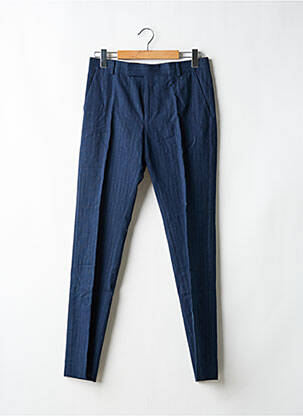Pantalon chino fermeture zippée sous rabat avec crochet taille normale bleu BALIBARIS homme