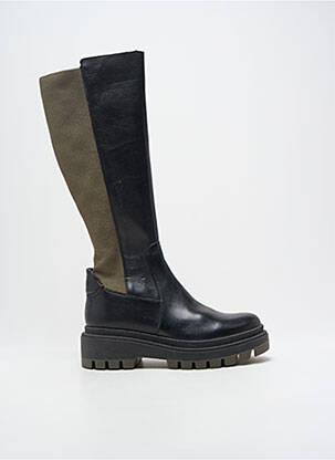 Bottes matière lisse talon de 4 à 6cm vert MINKA DESIGN femme