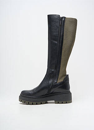 Bottes matière lisse talon de 4 à 6cm vert MINKA DESIGN femme