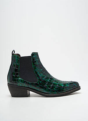 Bottines/boots matière lisse talon de 4 à 6cm vert MINKA DESIGN femme