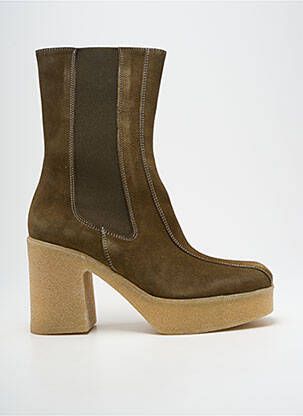 Bottines/boots nubuck talon de 7 à 9cm vert MINKA DESIGN femme