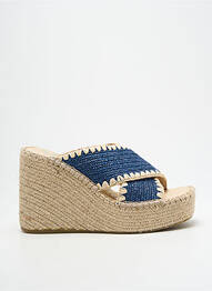 Espadrilles bout ouvert talon de 7 à 9cm bleu VIDORRETA femme