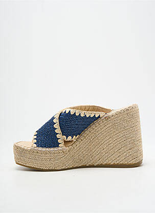 Espadrilles bout ouvert talon de 7 à 9cm bleu VIDORRETA femme