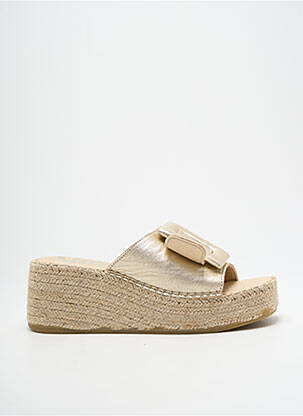 Espadrilles tissage satiné talon de 4 à 6cm or VIDORRETA femme
