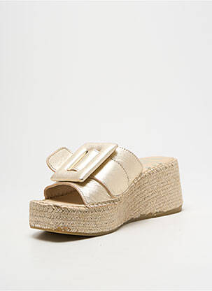 Espadrilles tissage satiné talon de 4 à 6cm or VIDORRETA femme