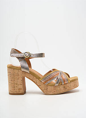 Sandales/nu pieds matière lisse talon de 7 à 9cm argent MINKA DESIGN femme