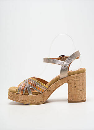 Sandales/nu pieds matière lisse talon de 7 à 9cm argent MINKA DESIGN femme