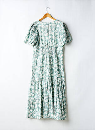 Robe longue manches courtes manches courtes vert 64 femme